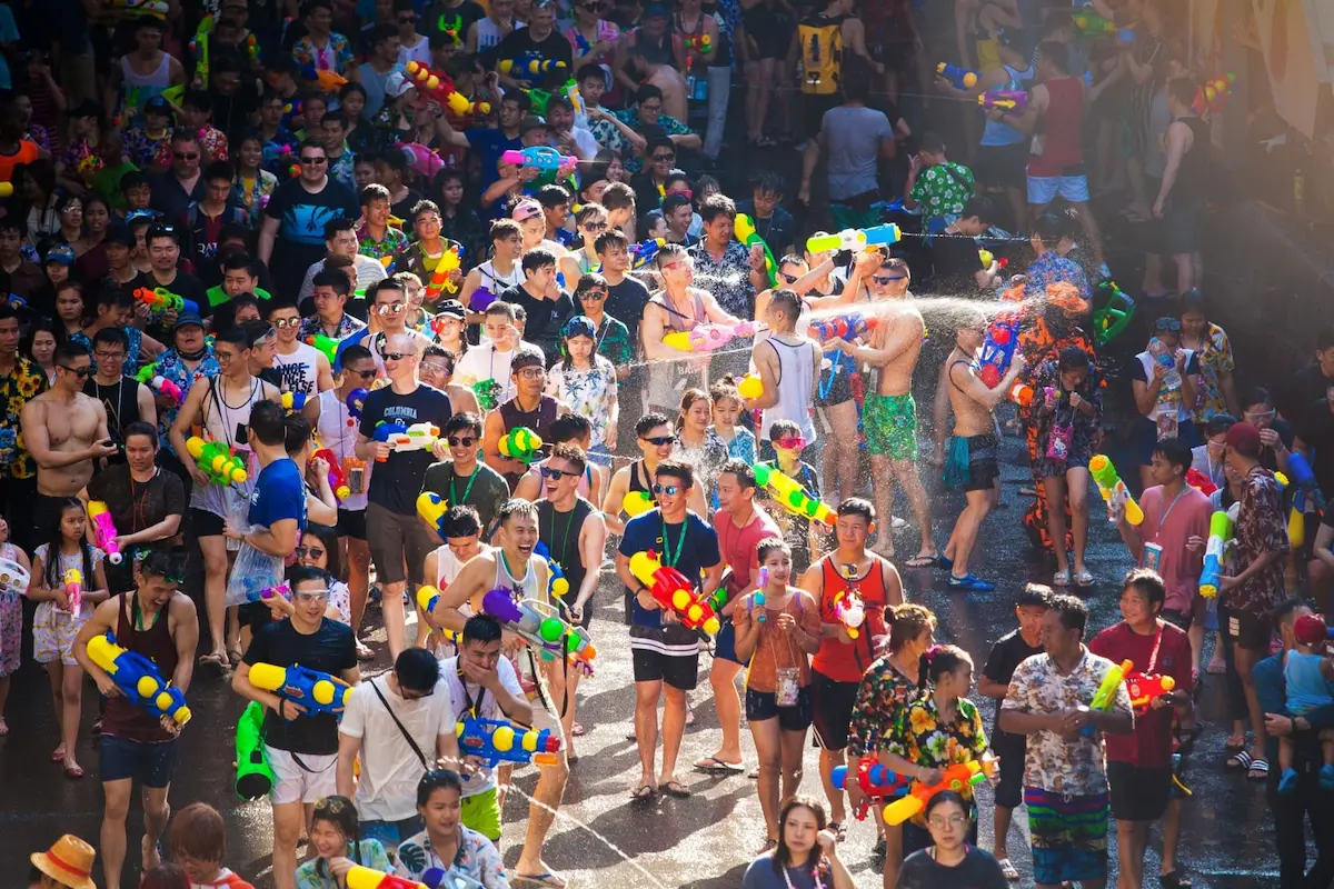 Water festival celebrations in Thailand during Songkran