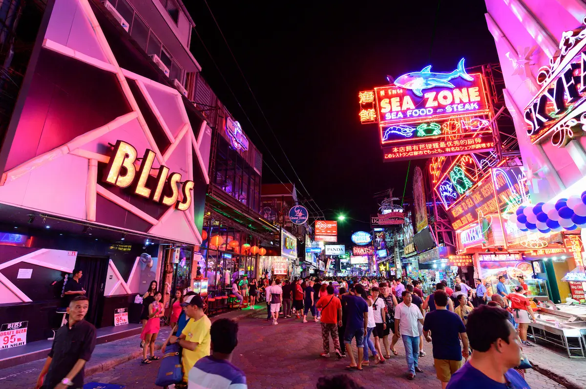 Relaxed bar setting expats evening gathering: the social scene of Pattaya